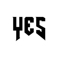 YES letter logo design for technology company. YES logo design black and white color combination. YES logo, YES vector, YES design, YES icon, YES alphabet. YES typography logo design.
