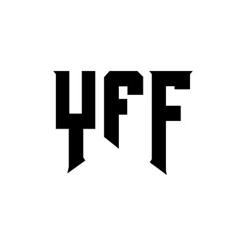 YFF letter logo design for technology company. YFF logo design black and white color combination. YFF logo, YFF vector, YFF design, YFF icon, YFF alphabet. YFF typography logo design.