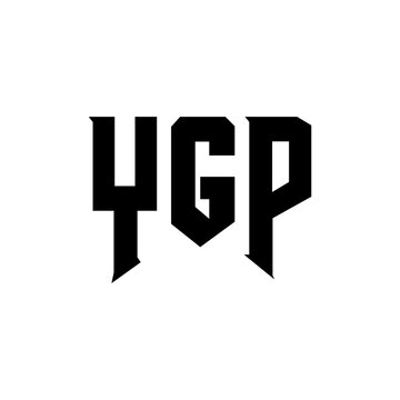 YGP letter logo design for technology company. YGP logo design black and white color combination. YGP logo, YGP vector, YGP design, YGP icon, YGP alphabet. YGP typography logo design.