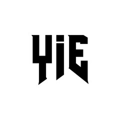 YIE letter logo design for technology company. YIE logo design black and white color combination. YIE logo, YIE vector, YIE design, YIE icon, YIE alphabet. YIE typography logo design.