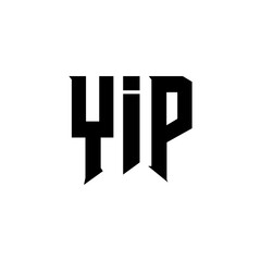 YIP letter logo design for technology company. YIP logo design black and white color combination. YIP logo, YIP vector, YIP design, YIP icon, YIP alphabet. YIP typography logo design.