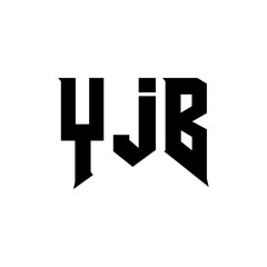 Obraz premium YJB letter logo design for technology company. YJB logo design black and white color combination. YJB logo, YJB vector, YJB design, YJB icon, YJB alphabet. YJB typography logo design.