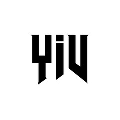 YIV letter logo design for technology company. YIV logo design black and white color combination. YIV logo, YIV vector, YIV design, YIV icon, YIV alphabet. YIV typography logo design.