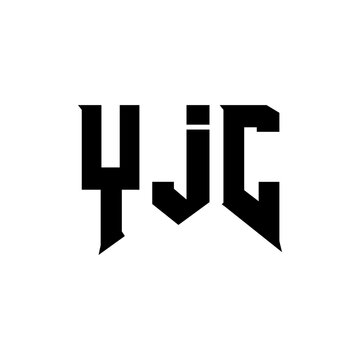 YJC letter logo design for technology company. YJC logo design black and white color combination. YJC logo, YJC vector, YJC design, YJC icon, YJC alphabet. YJC typography logo design.