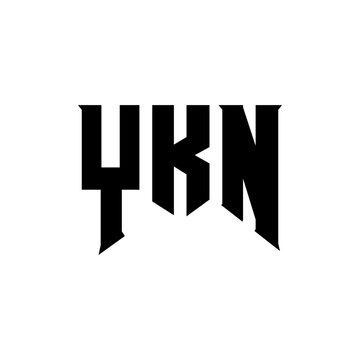 YKN letter logo design for technology company. YKN logo design black and white color combination. YKN logo, YKN vector, YKN design, YKN icon, YKN alphabet. YKN typography logo design.