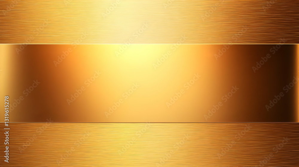 Aufkleber golden rectangular frame texture with metallic background illuminated by light and reflections