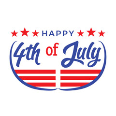 4th of July Typography Vector Art | Patriotic Independence Day Illustration