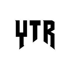 YTR letter logo design for technology company. YTR logo design black and white color combination. YTR logo, YTR vector, YTR design, YTR icon, YTR alphabet. YTR typography logo design.