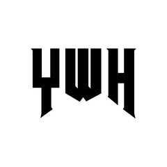 YWH letter logo design for technology company. YWH logo design black and white color combination. YWH logo, YWH vector, YWH design, YWH icon, YWH alphabet. YWH typography logo design.