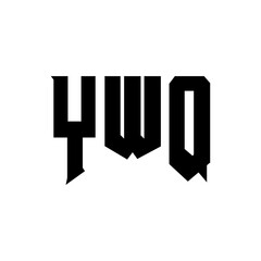 YWQ letter logo design for technology company. YWQ logo design black and white color combination. YWQ logo, YWQ vector, YWQ design, YWQ icon, YWQ alphabet. YWQ typography logo design.