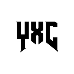 YXC letter logo design for technology company. YXC logo design black and white color combination. YXC logo, YXC vector, YXC design, YXC icon, YXC alphabet. YXC typography logo design.