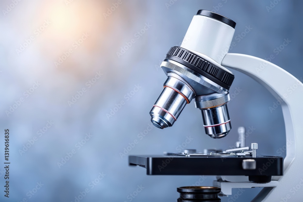 Poster advanced microscope in laboratory setting for scientific research and exploration
