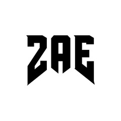 ZAE letter logo design for technology company. ZAE logo design black and white color combination. ZAE logo, ZAE vector, ZAE design, ZAE icon, ZAE alphabet. ZAE typography logo design.