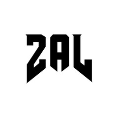 Obraz premium ZAL letter logo design for technology company. ZAL logo design black and white color combination. ZAL logo, ZAL vector, ZAL design, ZAL icon, ZAL alphabet. ZAL typography logo design.