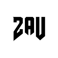 ZAU letter logo design for technology company. ZAU logo design black and white color combination. ZAU logo, ZAU vector, ZAU design, ZAU icon, ZAU alphabet. ZAU typography logo design.