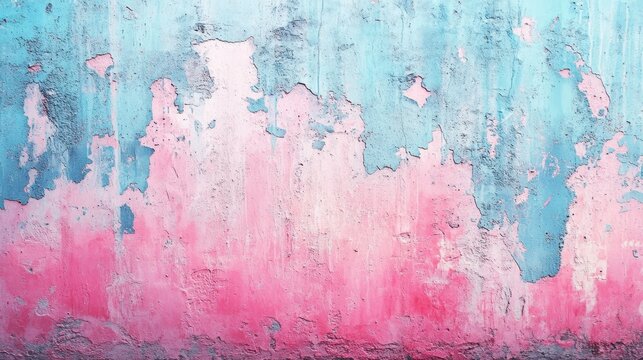 A blank canvas of faded pink and vibrant blue, awaiting the arrival of an artistic touch to transform it into a captivating masterpiece.
