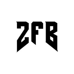 ZFB letter logo design for technology company. ZFB logo design black and white color combination. ZFB logo, ZFB vector, ZFB design, ZFB icon, ZFB alphabet. ZFB typography logo design.