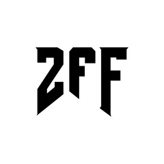 ZFF letter logo design for technology company. ZFF logo design black and white color combination. ZFF logo, ZFF vector, ZFF design, ZFF icon, ZFF alphabet. ZFF typography logo design.