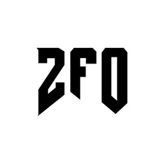 ZFO letter logo design for technology company. ZFO logo design black and white color combination. ZFO logo, ZFO vector, ZFO design, ZFO icon, ZFO alphabet. ZFO typography logo design.