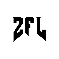 ZFL letter logo design for technology company. ZFL logo design black and white color combination. ZFL logo, ZFL vector, ZFL design, ZFL icon, ZFL alphabet. ZFL typography logo design.