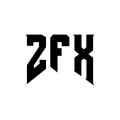 ZFX letter logo design for technology company. ZFX logo design black and white color combination. ZFX logo, ZFX vector, ZFX design, ZFX icon, ZFX alphabet. ZFX typography logo design.
