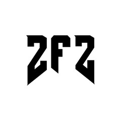 ZFZ letter logo design for technology company. ZFZ logo design black and white color combination. ZFZ logo, ZFZ vector, ZFZ design, ZFZ icon, ZFZ alphabet. ZFZ typography logo design.