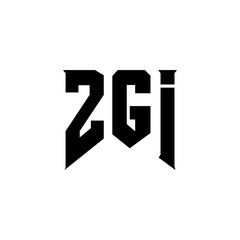 Obraz premium ZGI letter logo design for technology company. ZGI logo design black and white color combination. ZGI logo, ZGI vector, ZGI design, ZGI icon, ZGI alphabet. ZGI typography logo design.