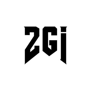 ZGI letter logo design for technology company. ZGI logo design black and white color combination. ZGI logo, ZGI vector, ZGI design, ZGI icon, ZGI alphabet. ZGI typography logo design.