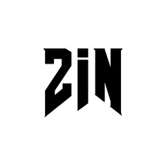 Obraz premium ZIN letter logo design for technology company. ZIN logo design black and white color combination. ZIN logo, ZIN vector, ZIN design, ZIN icon, ZIN alphabet. ZIN typography logo design.