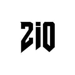 ZIO letter logo design for technology company. ZIO logo design black and white color combination. ZIO logo, ZIO vector, ZIO design, ZIO icon, ZIO alphabet. ZIO typography logo design.