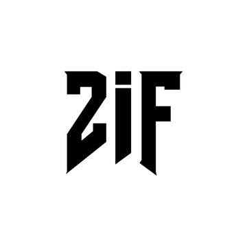ZIF letter logo design for technology company. ZIF logo design black and white color combination. ZIF logo, ZIF vector, ZIF design, ZIF icon, ZIF alphabet. ZIF typography logo design.