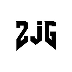 ZJG letter logo design for technology company. ZJG logo design black and white color combination. ZJG logo, ZJG vector, ZJG design, ZJG icon, ZJG alphabet. ZJG typography logo design.