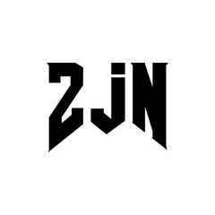 ZJN letter logo design for technology company. ZJN logo design black and white color combination. ZJN logo, ZJN vector, ZJN design, ZJN icon, ZJN alphabet. ZJN typography logo design.
