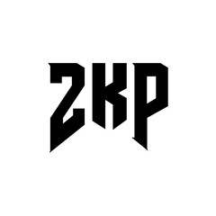 ZKP letter logo design for technology company. ZKP logo design black and white color combination. ZKP logo, ZKP vector, ZKP design, ZKP icon, ZKP alphabet. ZKP typography logo design.