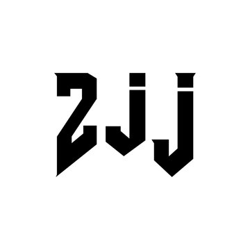 ZJJ letter logo design for technology company. ZJJ logo design black and white color combination. ZJJ logo, ZJJ vector, ZJJ design, ZJJ icon, ZJJ alphabet. ZJJ typography logo design.