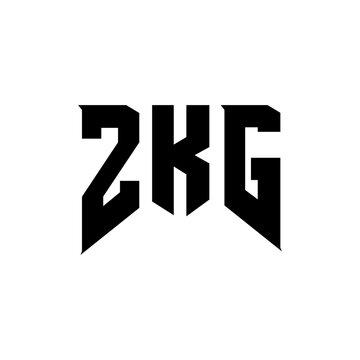 ZKG letter logo design for technology company. ZKG logo design black and white color combination. ZKG logo, ZKG vector, ZKG design, ZKG icon, ZKG alphabet. ZKG typography logo design.