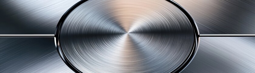 Polished Metal Surface Reflecting Light in Circular Pattern with Smooth Finishes and Textures