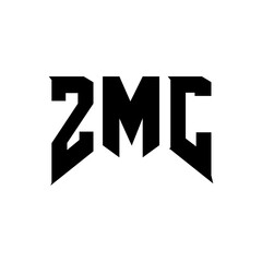 Fototapeta premium ZMC letter logo design for technology company. ZMC logo design black and white color combination. ZMC logo, ZMC vector, ZMC design, ZMC icon, ZMC alphabet. ZMC typography logo design.