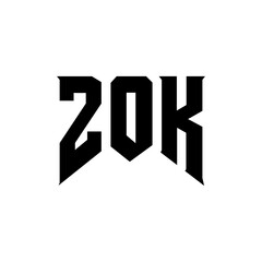 ZOK letter logo design for technology company. ZOK logo design black and white color combination. ZOK logo, ZOK vector, ZOK design, ZOK icon, ZOK alphabet. ZOK typography logo design.