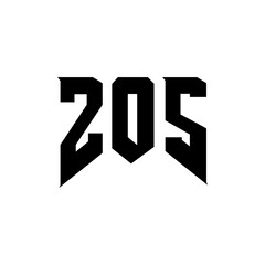 ZOS letter logo design for technology company. ZOS logo design black and white color combination. ZOS logo, ZOS vector, ZOS design, ZOS icon, ZOS alphabet. ZOS typography logo design.