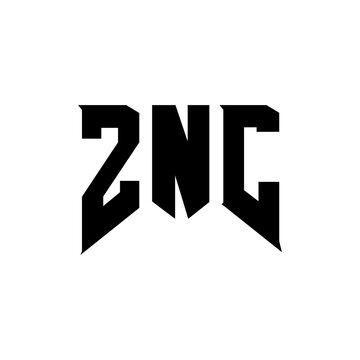 ZNC letter logo design for technology company. ZNC logo design black and white color combination. ZNC logo, ZNC vector, ZNC design, ZNC icon, ZNC alphabet. ZNC typography logo design.