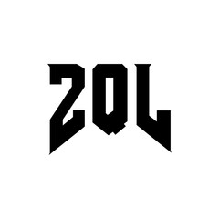 ZQL letter logo design for technology company. ZQL logo design black and white color combination. ZQL logo, ZQL vector, ZQL design, ZQL icon, ZQL alphabet. ZQL typography logo design.
