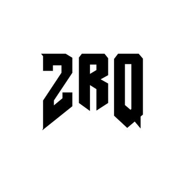 ZRQ letter logo design for technology company. ZRQ logo design black and white color combination. ZRQ logo, ZRQ vector, ZRQ design, ZRQ icon, ZRQ alphabet. ZRQ typography logo design.