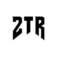 ZTR letter logo design for technology company. ZTR logo design black and white color combination. ZTR logo, ZTR vector, ZTR design, ZTR icon, ZTR alphabet. ZTR typography logo design.