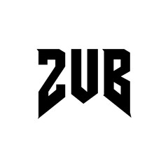 ZUB letter logo design for technology company. ZUB logo design black and white color combination. ZUB logo, ZUB vector, ZUB design, ZUB icon, ZUB alphabet. ZUB typography logo design.