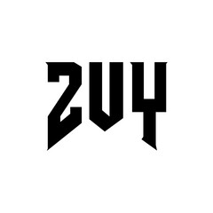 ZUY letter logo design for technology company. ZUY logo design black and white color combination. ZUY logo, ZUY vector, ZUY design, ZUY icon, ZUY alphabet. ZUY typography logo design.