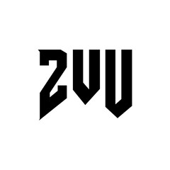 ZVU letter logo design for technology company. ZVU logo design black and white color combination. ZVU logo, ZVU vector, ZVU design, ZVU icon, ZVU alphabet. ZVU typography logo design.