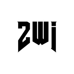ZWI letter logo design for technology company. ZWI logo design black and white color combination. ZWI logo, ZWI vector, ZWI design, ZWI icon, ZWI alphabet. ZWI typography logo design.