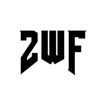 ZWF letter logo design for technology company. ZWF logo design black and white color combination. ZWF logo, ZWF vector, ZWF design, ZWF icon, ZWF alphabet. ZWF typography logo design.
