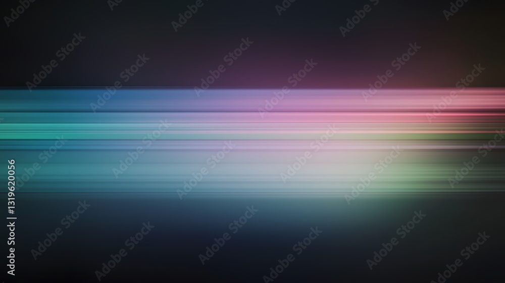 Poster horizontal blurred lines of various colors create a textured background